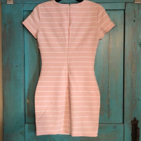 Pink and white striped dress with cuff sleeve - Picture 3 of 3